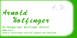 arnold wolfinger business card